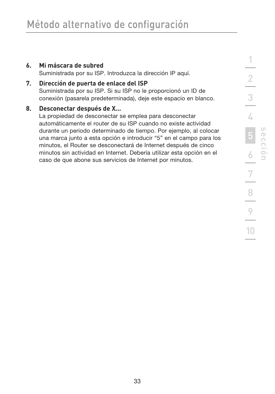 Método alternativo de configuración | Belkin F5D8233EA4 User Manual | Page 448 / 619