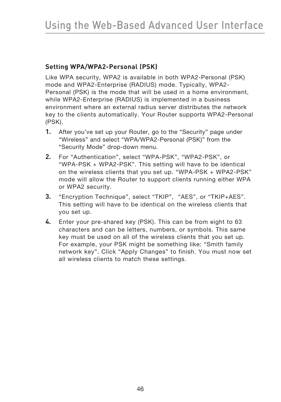 Using the web-based advanced user interface | Belkin F5D8233EA4 User Manual | Page 48 / 619