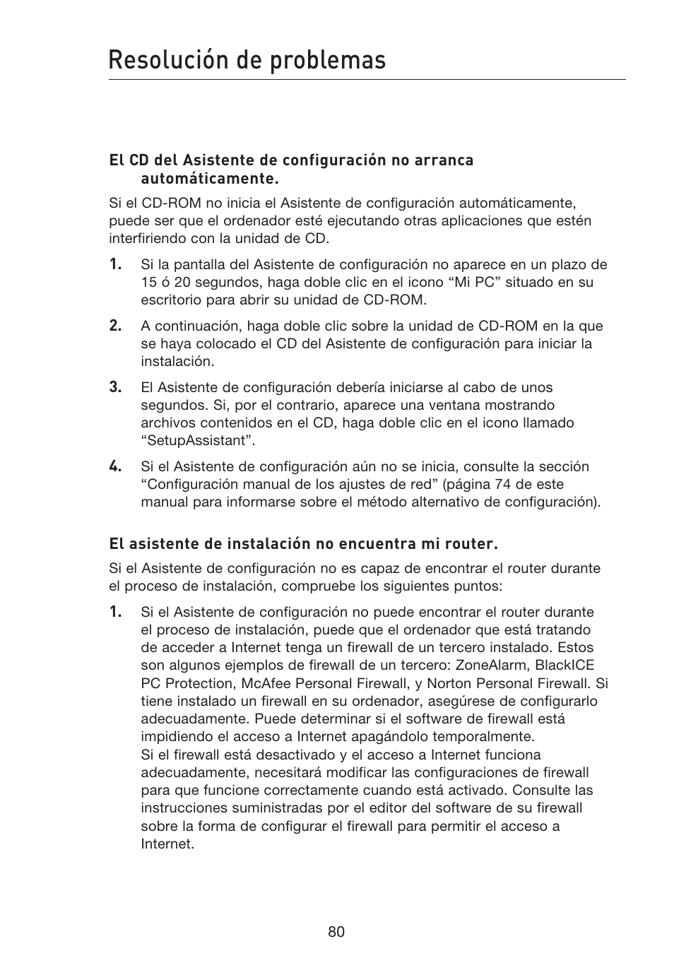 Resolución de problemas | Belkin F5D8233EA4 User Manual | Page 495 / 619