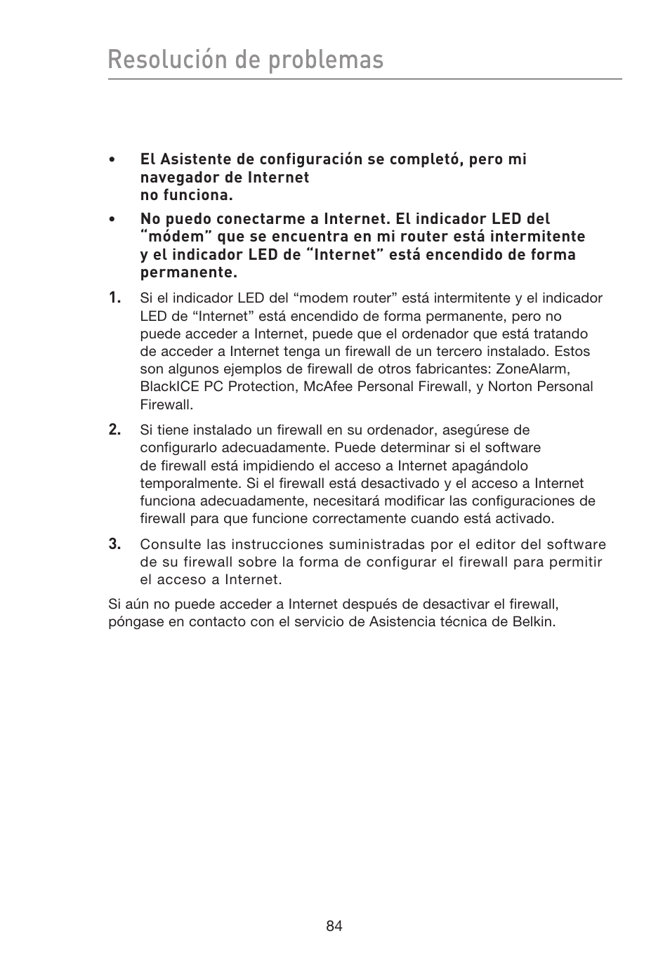 Resolución de problemas | Belkin F5D8233EA4 User Manual | Page 499 / 619