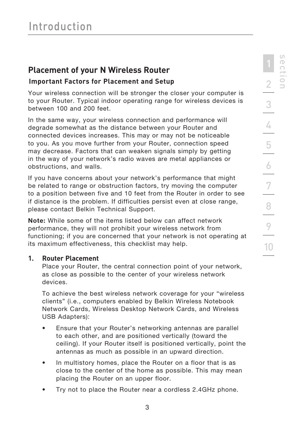 Introduction, Se ct io n | Belkin F5D8233EA4 User Manual | Page 5 / 619