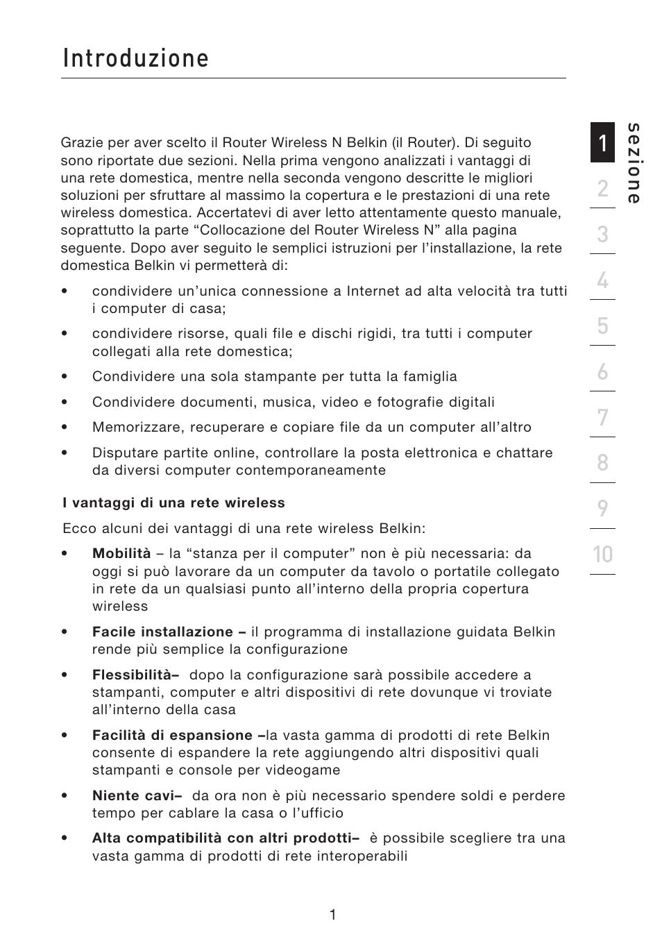 Introduzione, Se zio n e | Belkin F5D8233EA4 User Manual | Page 519 / 619