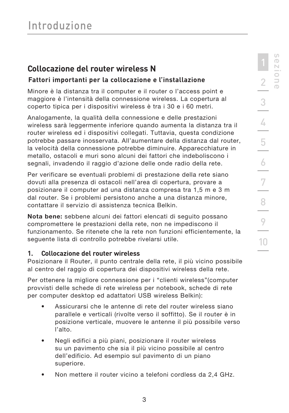 Introduzione, Se zio n e | Belkin F5D8233EA4 User Manual | Page 521 / 619