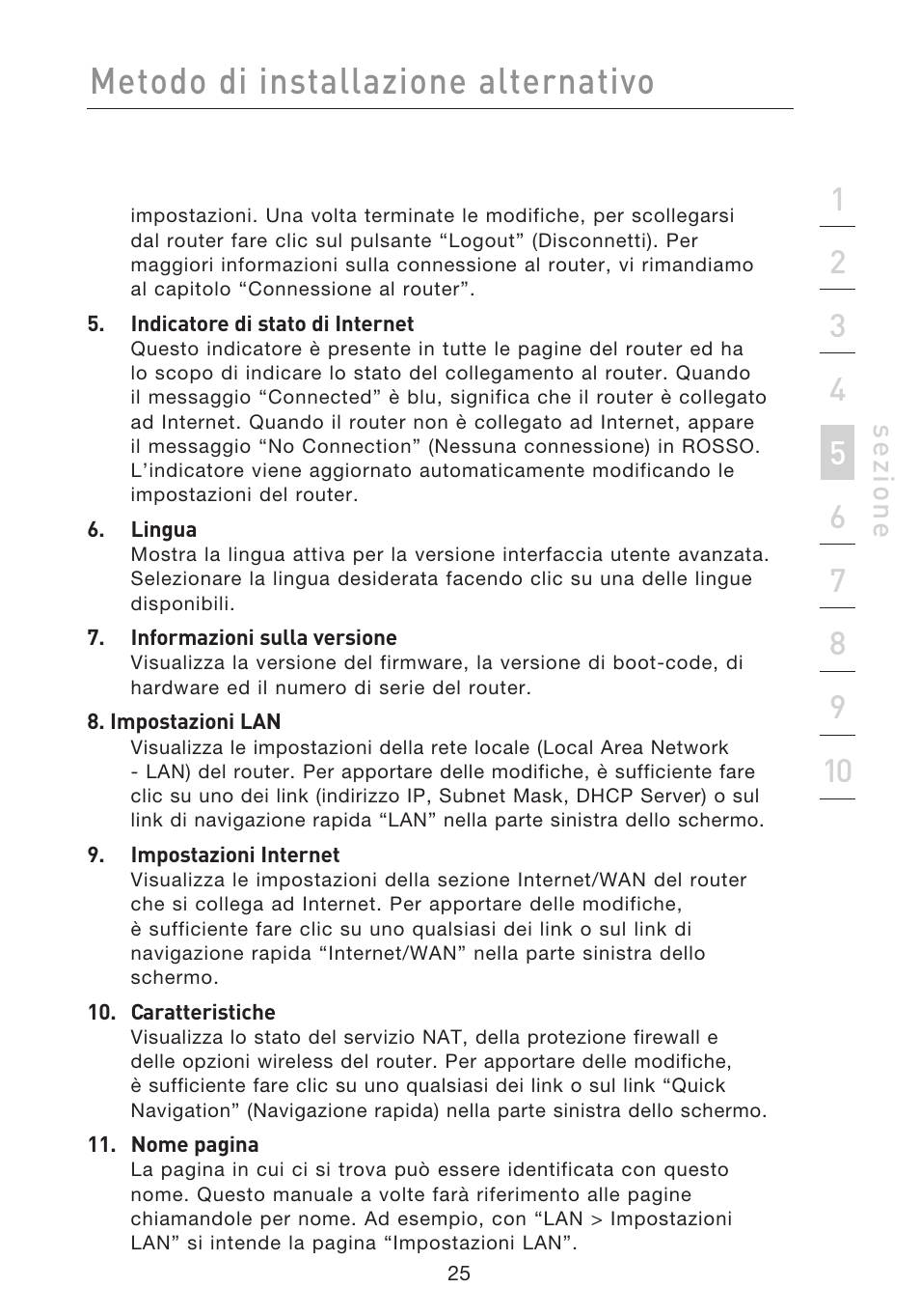 Metodo di installazione alternativo, Se zio n e | Belkin F5D8233EA4 User Manual | Page 543 / 619