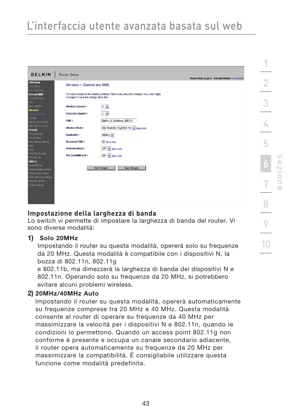 L’interfaccia utente avanzata basata sul web | Belkin F5D8233EA4 User Manual | Page 561 / 619