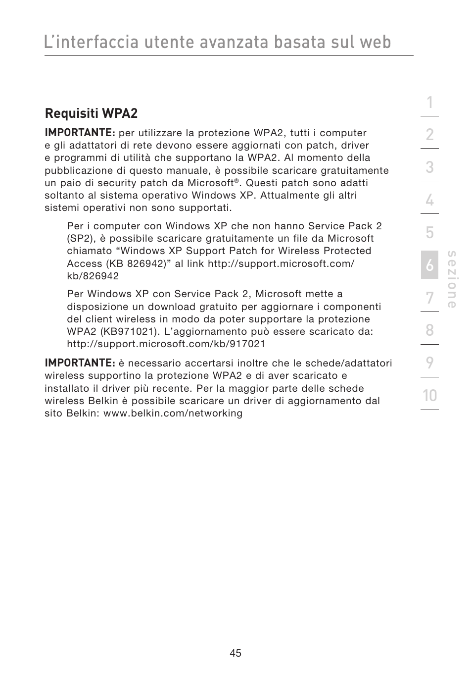 L’interfaccia utente avanzata basata sul web | Belkin F5D8233EA4 User Manual | Page 563 / 619