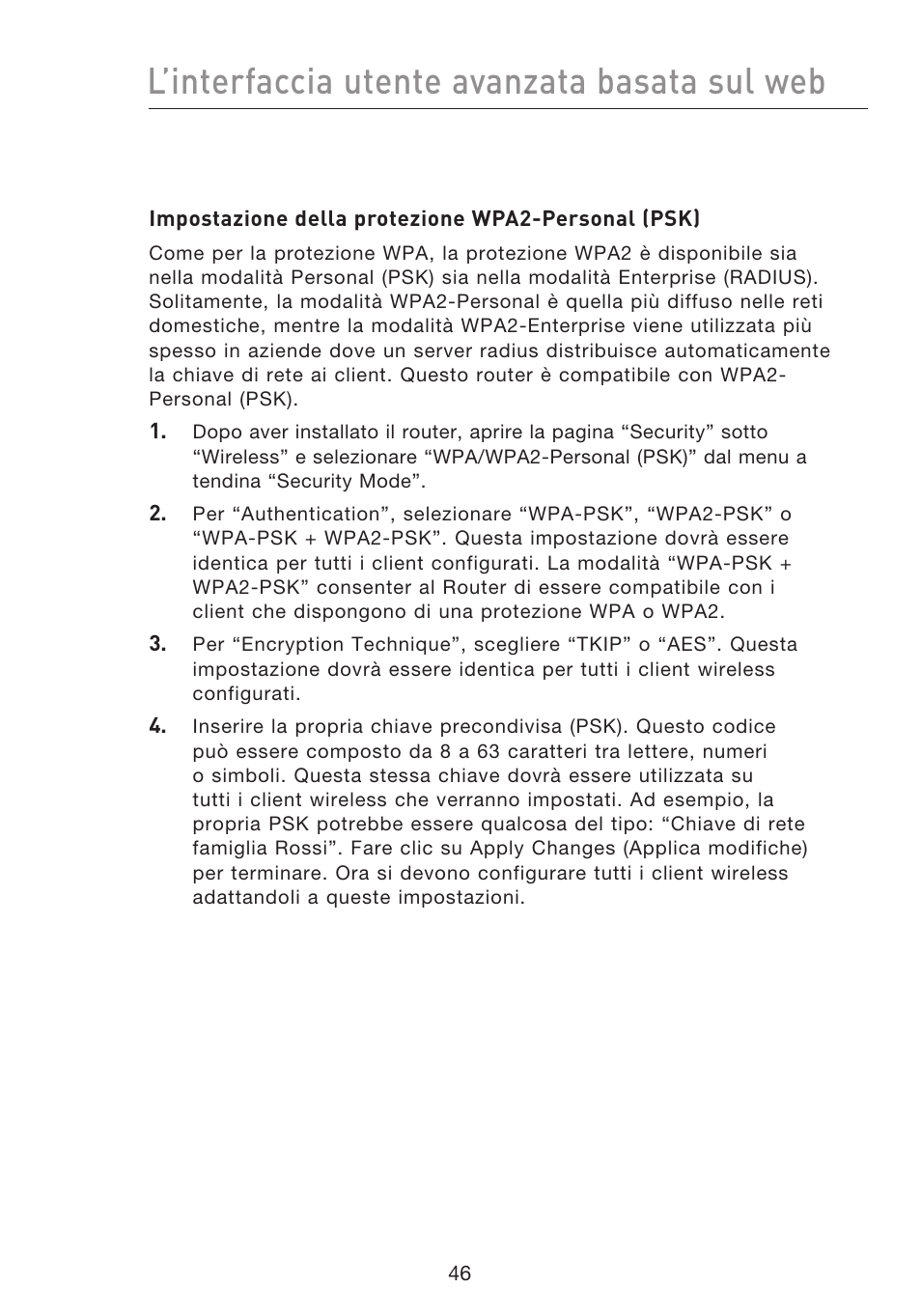 L’interfaccia utente avanzata basata sul web | Belkin F5D8233EA4 User Manual | Page 564 / 619