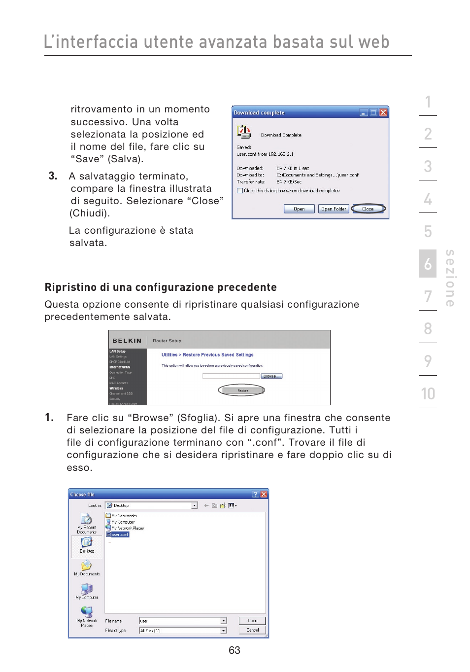 L’interfaccia utente avanzata basata sul web | Belkin F5D8233EA4 User Manual | Page 581 / 619