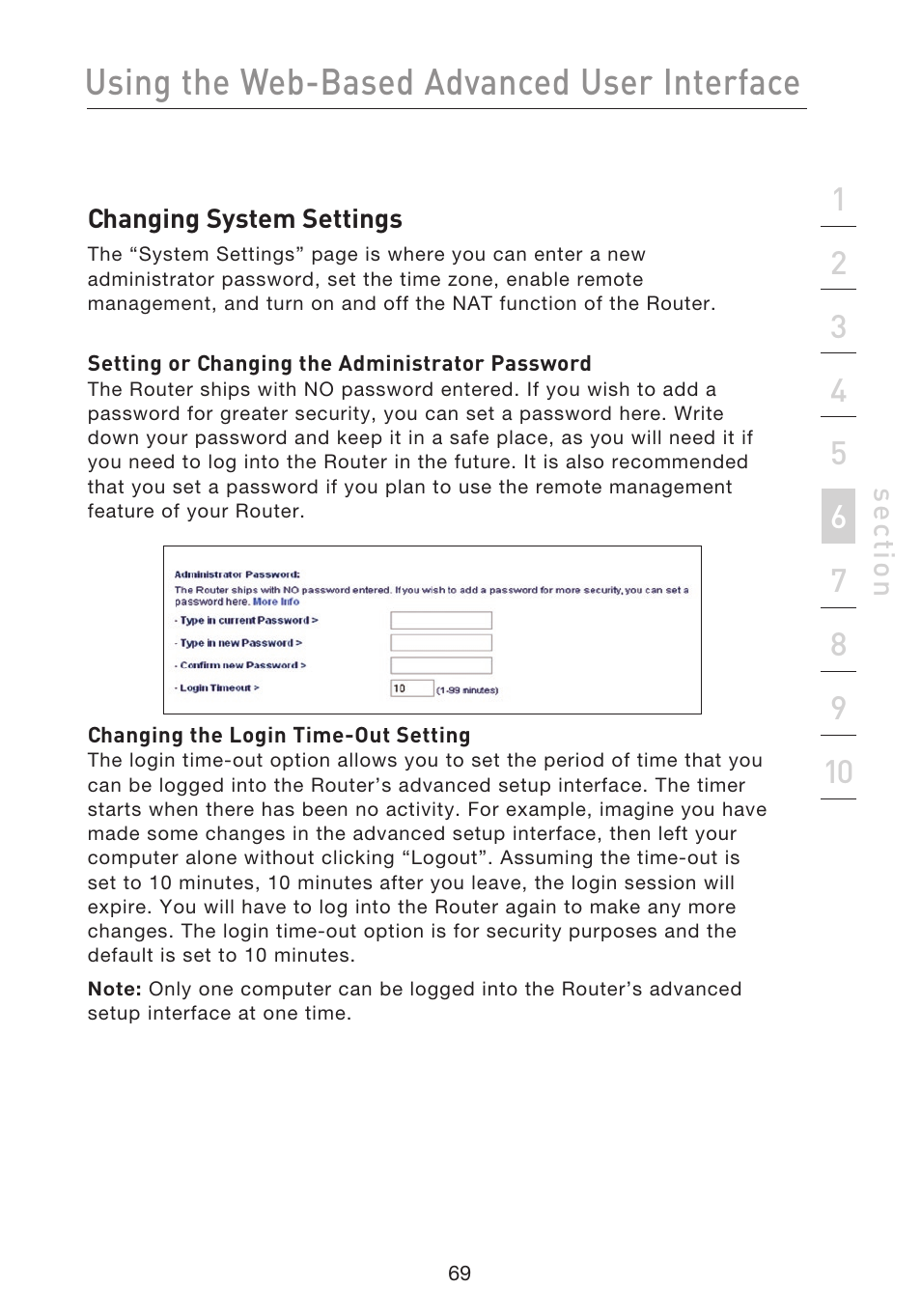 Using the web-based advanced user interface | Belkin F5D8233EA4 User Manual | Page 71 / 619