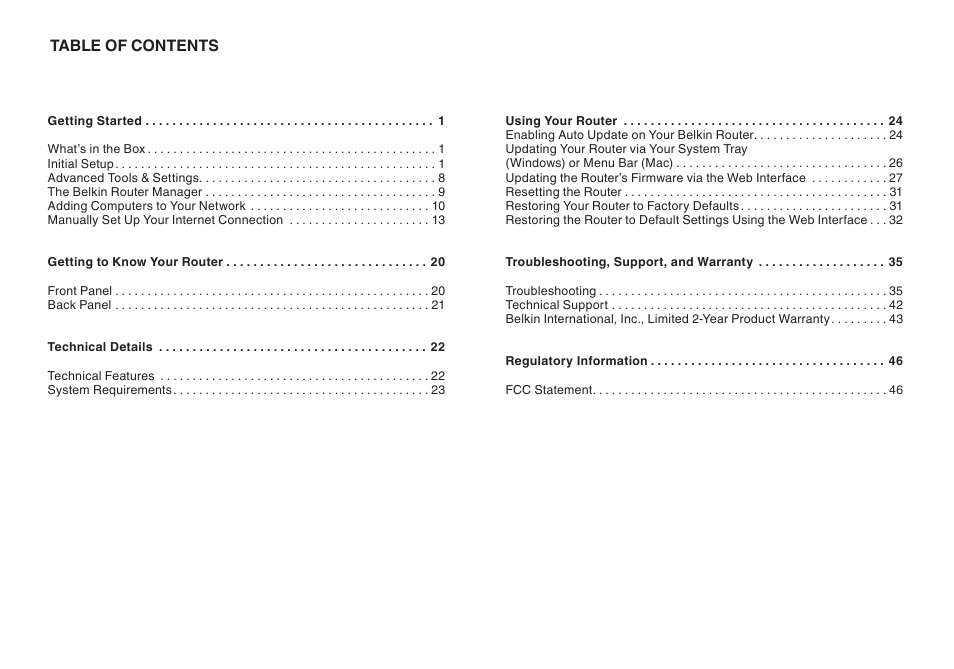 Belkin Wi-Fi N Router N300 User Manual | Page 2 / 50