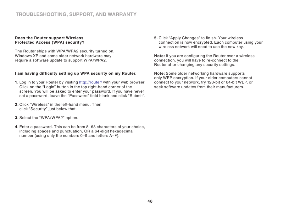 Belkin Wi-Fi N Router N300 User Manual | Page 42 / 50