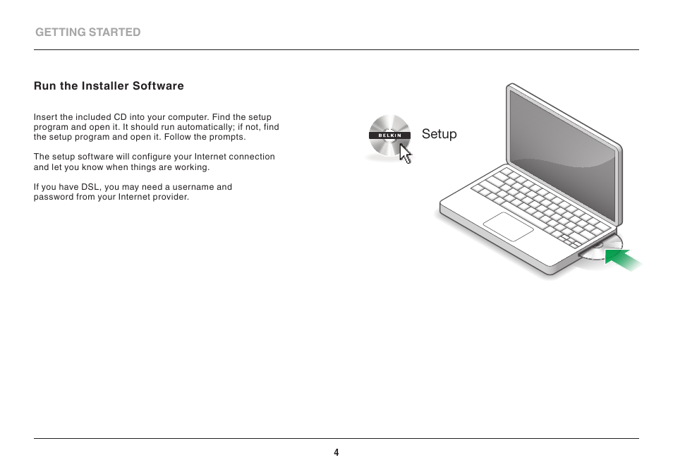 Setup | Belkin Wi-Fi N Router N300 User Manual | Page 6 / 50