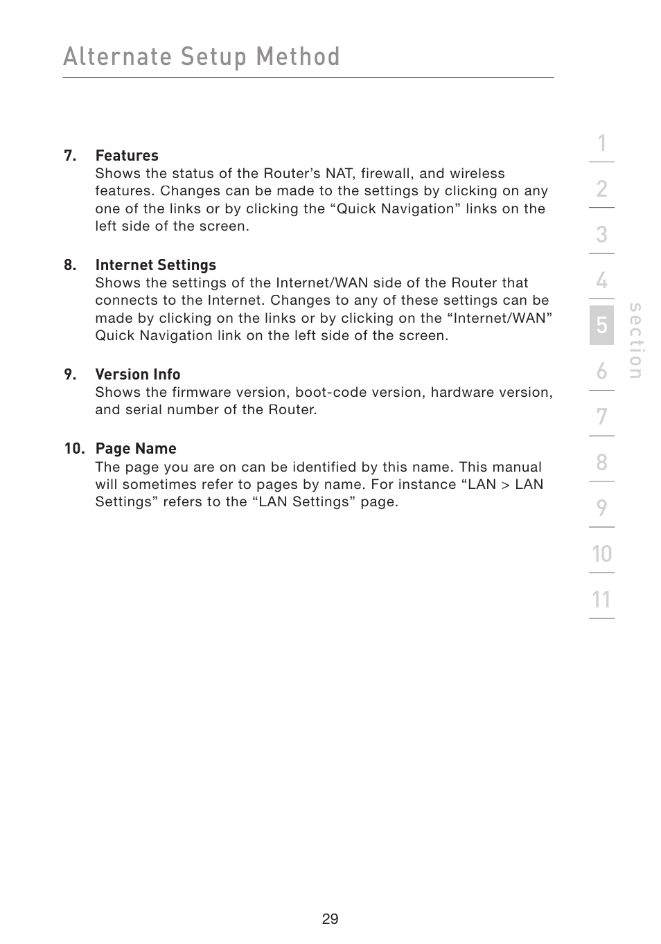 Alternate setup method | Belkin Wireless Pre-N Router F5D8230-4 User Manual | Page 31 / 119