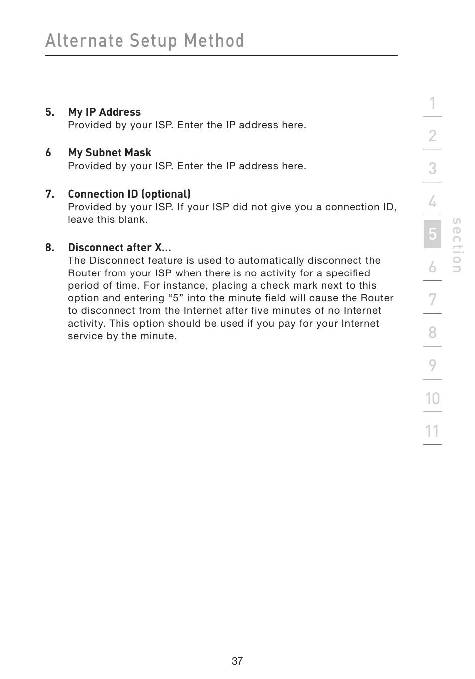 Alternate setup method | Belkin Wireless Pre-N Router F5D8230-4 User Manual | Page 39 / 119