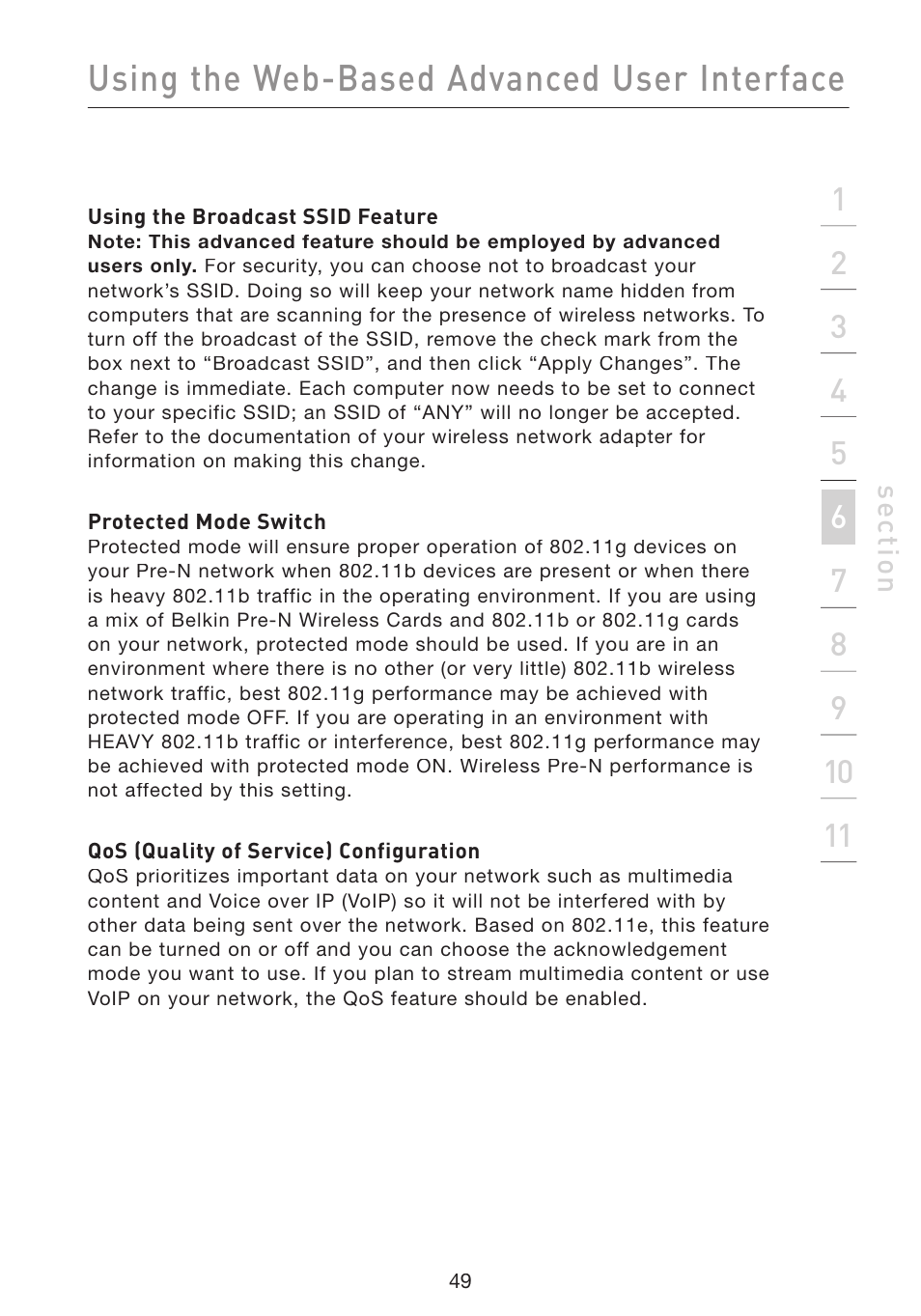 Using the web-based advanced user interface | Belkin Wireless Pre-N Router F5D8230-4 User Manual | Page 51 / 119