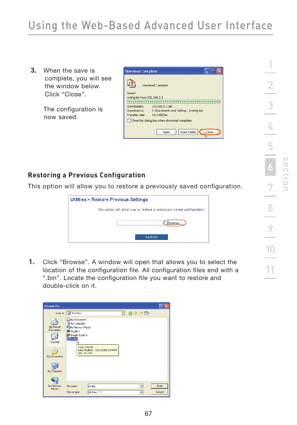 Using the web-based advanced user interface | Belkin Wireless Pre-N Router F5D8230-4 User Manual | Page 69 / 119