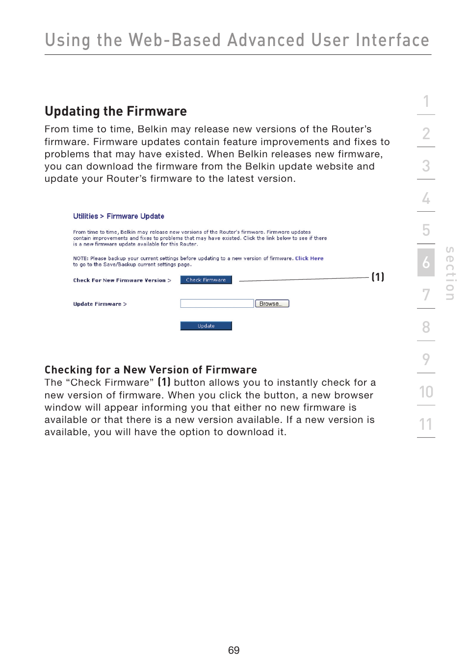 Using the web-based advanced user interface | Belkin Wireless Pre-N Router F5D8230-4 User Manual | Page 71 / 119
