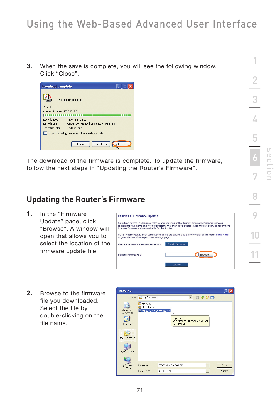 Using the web-based advanced user interface | Belkin Wireless Pre-N Router F5D8230-4 User Manual | Page 73 / 119