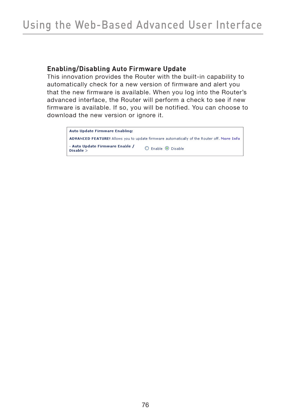 Using the web-based advanced user interface | Belkin Wireless Pre-N Router F5D8230-4 User Manual | Page 78 / 119