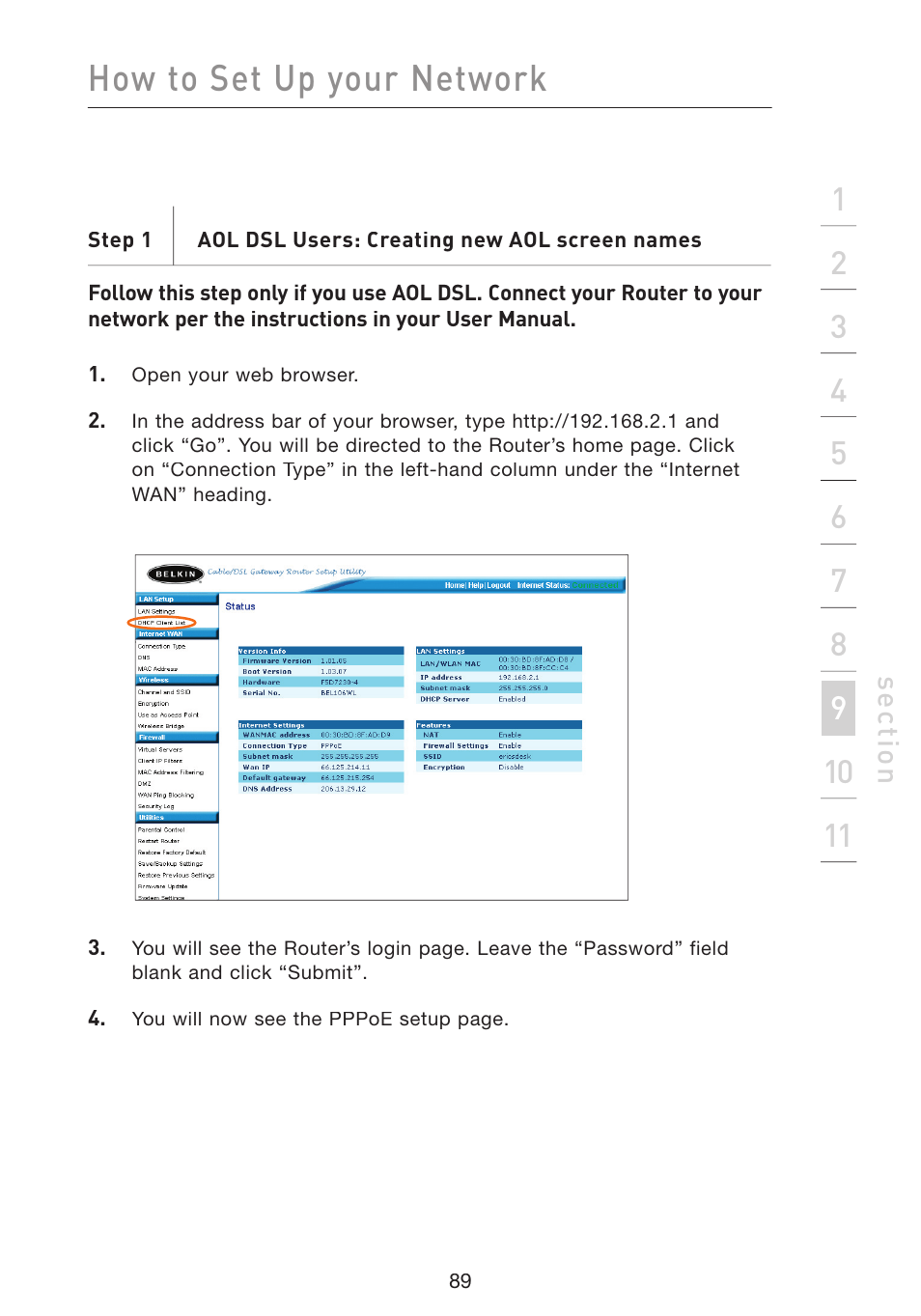 How to set up your network | Belkin Wireless Pre-N Router F5D8230-4 User Manual | Page 91 / 119