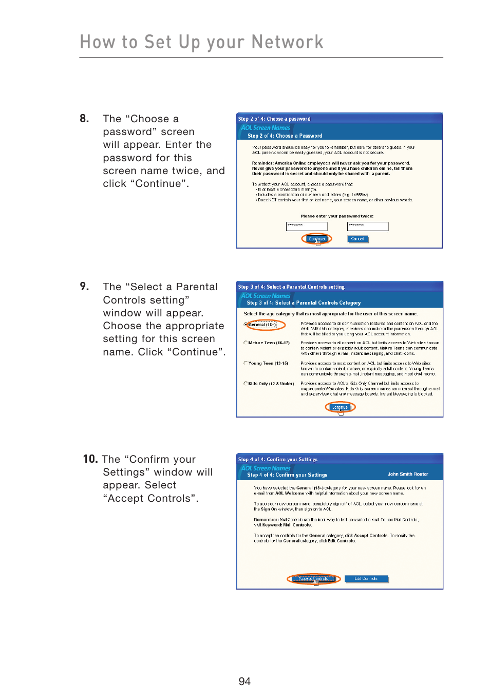 How to set up your network | Belkin Wireless Pre-N Router F5D8230-4 User Manual | Page 96 / 119