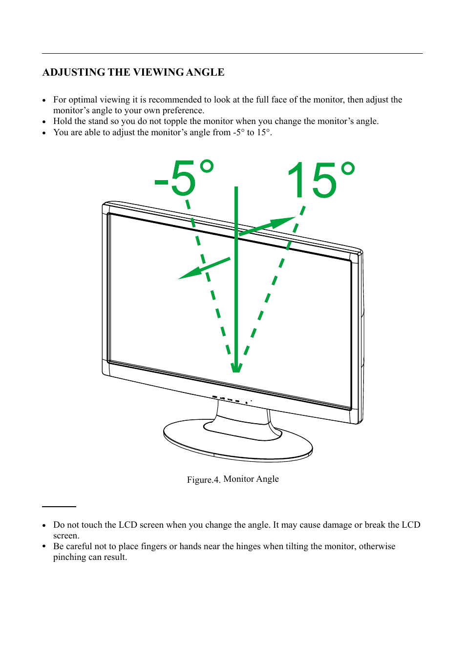 13b13adjusting the viewing angle, Djusting the viewing angle, Adjusting the viewing angle | Hanns.G HH241 User Manual | Page 12 / 24
