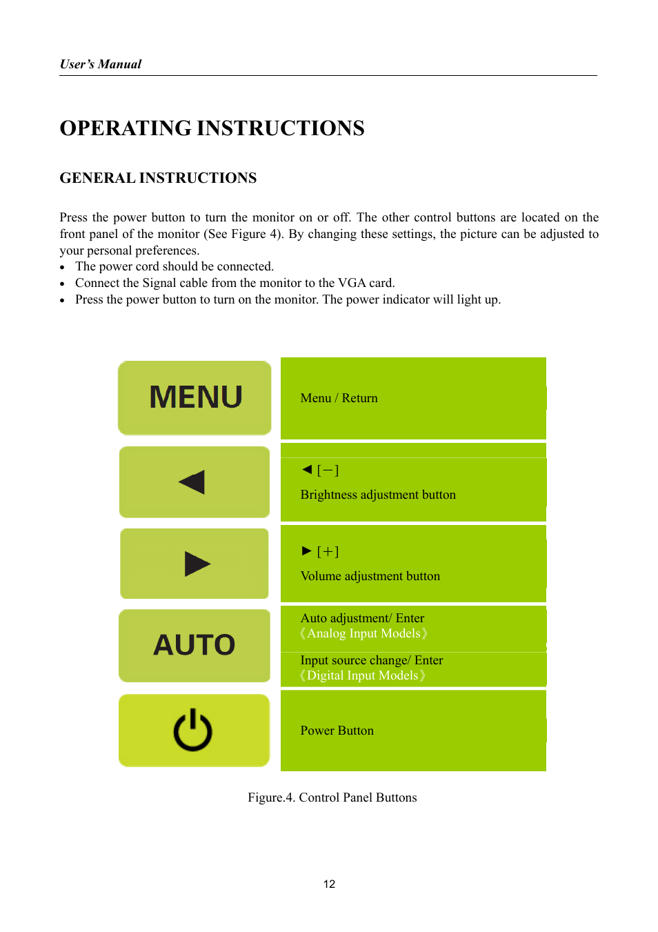 Operating instructions, General instructions | Hanns.G HK241 User Manual | Page 12 / 23