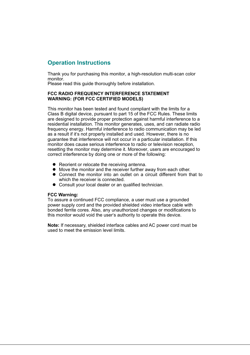 Operation instructions | Hanns.G JC199 User Manual | Page 3 / 14
