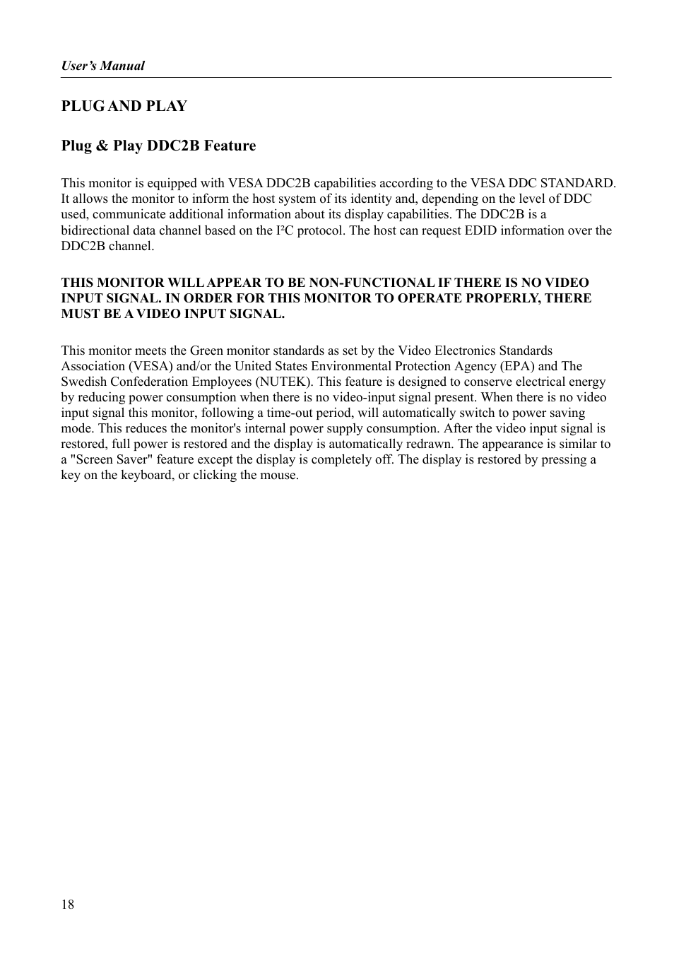 Plug and play | Hanns.G HX191 User Manual | Page 18 / 23