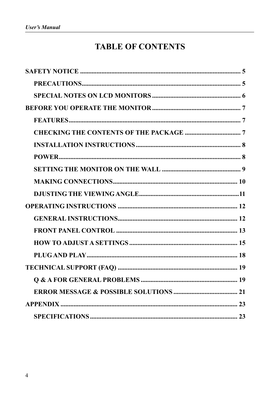 Hanns.G HX191 User Manual | Page 4 / 23