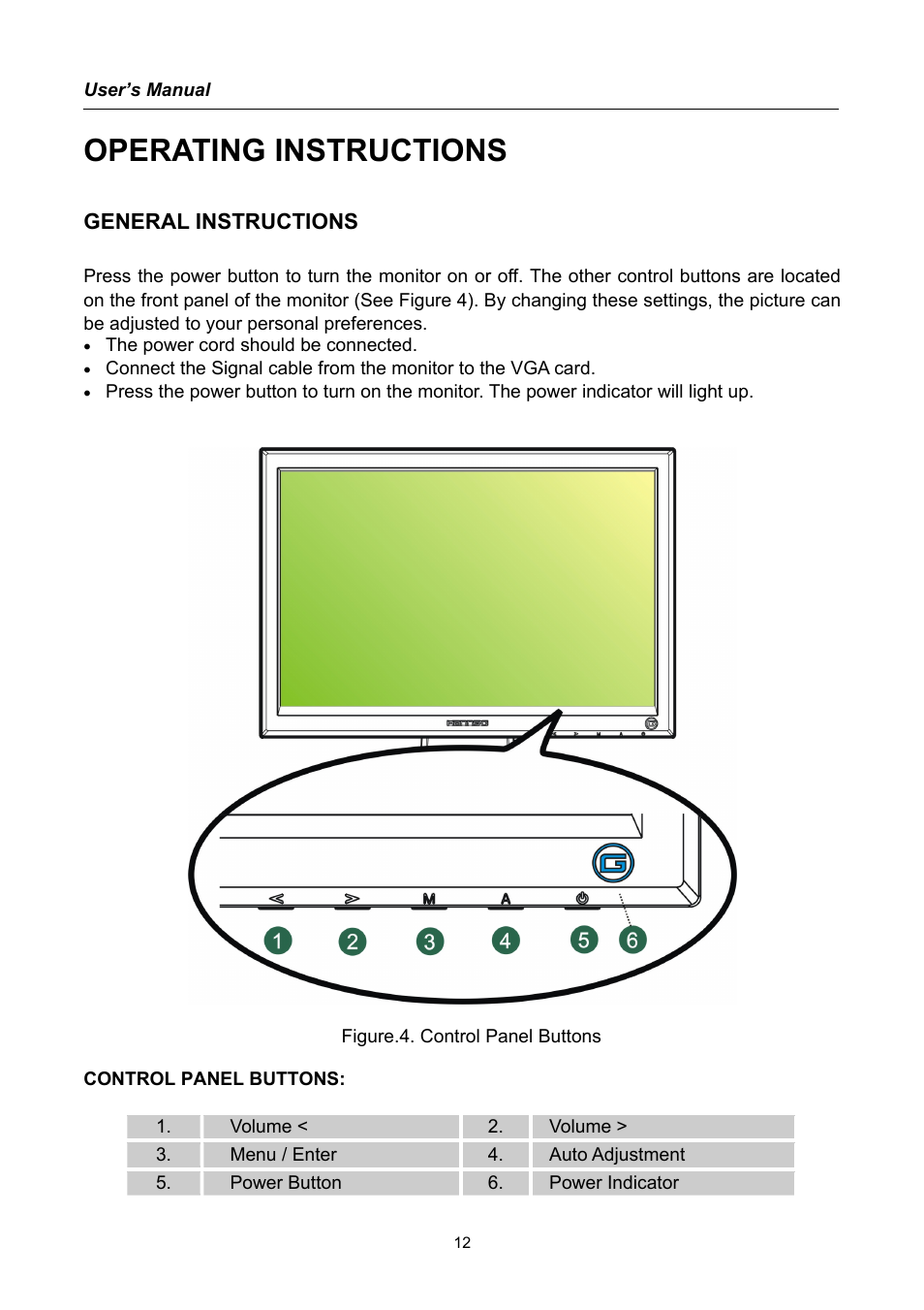 Operating instructions, General instructions | Hanns.G HG171 User Manual | Page 12 / 20