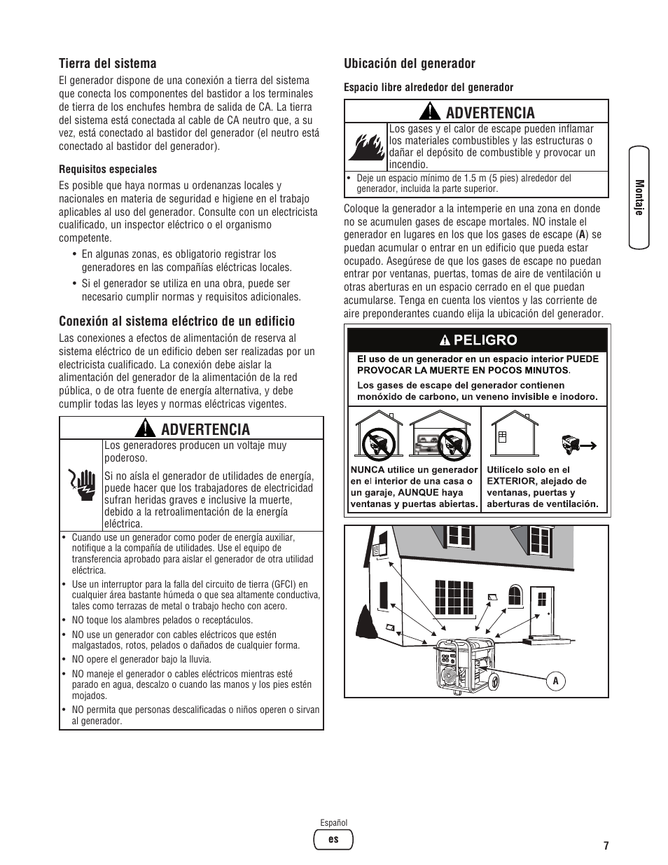 Advertencia | Briggs & Stratton 30348 User Manual | Page 33 / 48