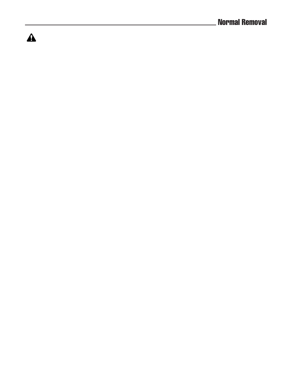 Normal removal, Warning | Briggs & Stratton 1695284 User Manual | Page 13 / 14