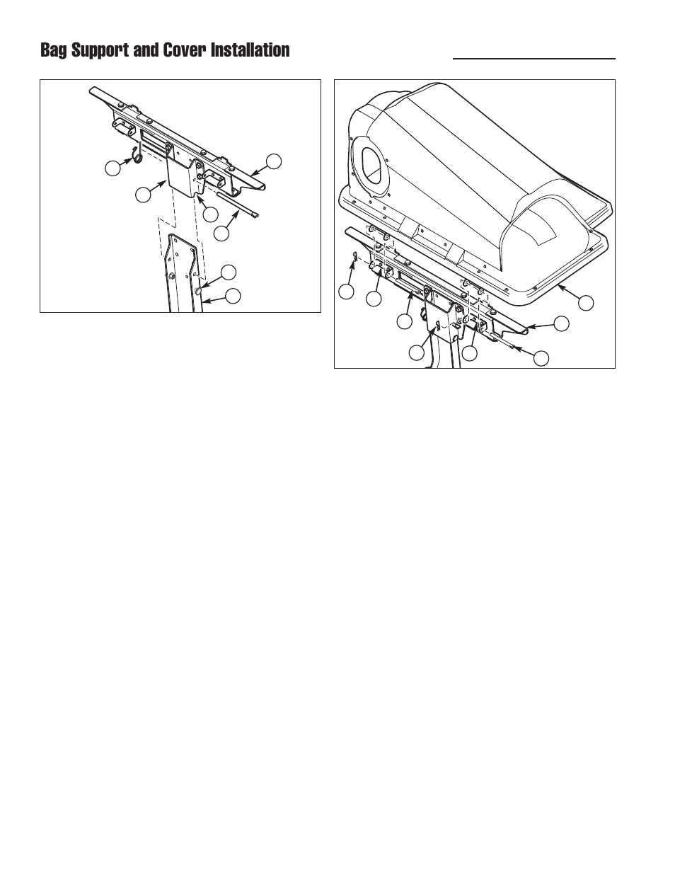 Bag support and cover installation | Briggs & Stratton 1695284 User Manual | Page 8 / 14