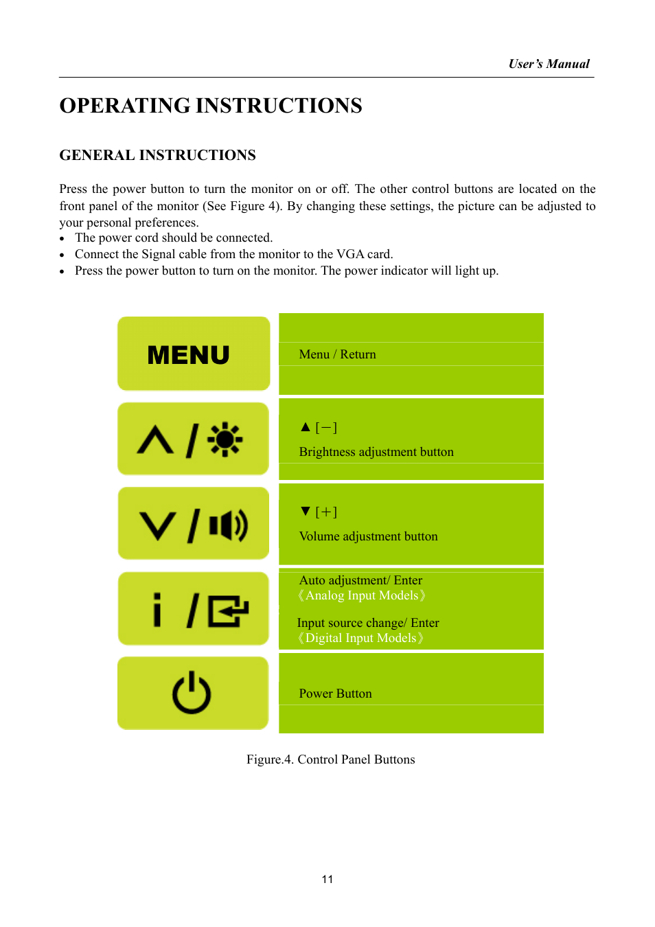 Operating instructions, General instructions | Hanns.G HH192 User Manual | Page 11 / 22
