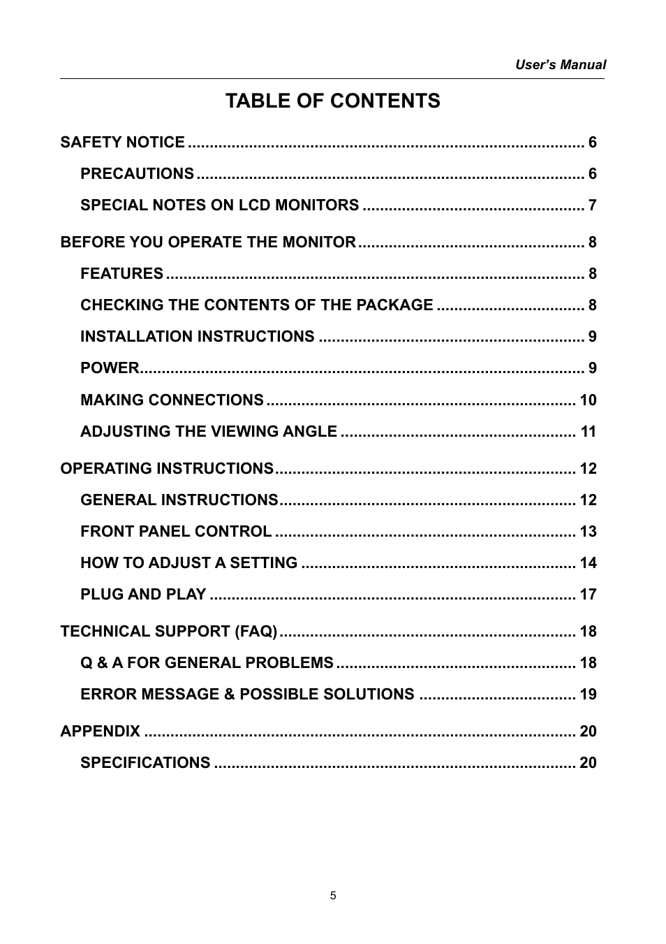 Hanns.G HG191 User Manual | Page 5 / 20