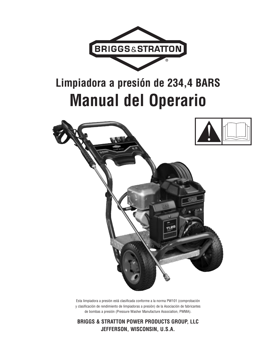 Manual del operario, Limpiadora a presión de 234,4 bars | Briggs & Stratton 3400PSI User Manual | Page 31 / 60