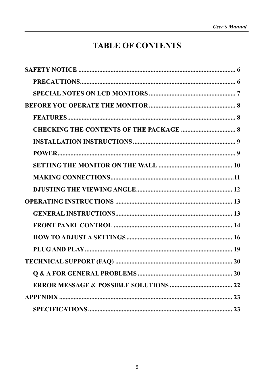 Hanns.G HA195 User Manual | Page 5 / 23