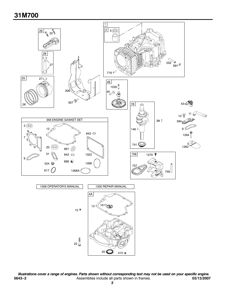Briggs & Stratton 31M700 User Manual | Page 2 / 11