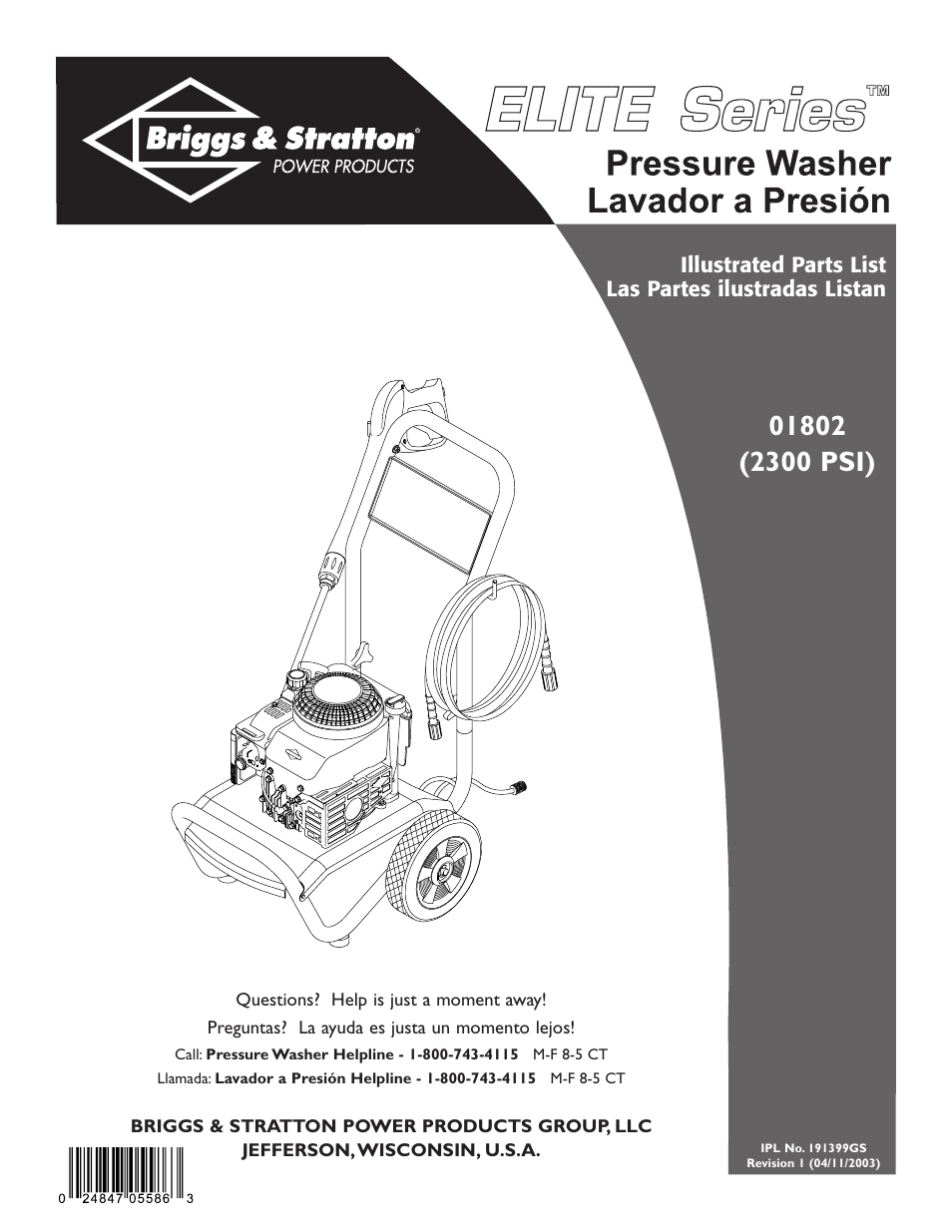 Briggs & Stratton Elite 01802 User Manual | 4 pages