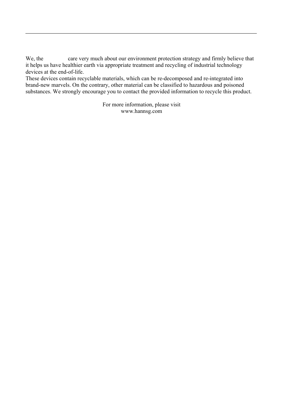 Recycling information | Hanns.G HP221 User Manual | Page 4 / 24