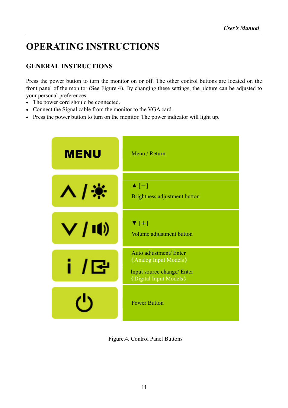 Operating instructions, General instructions | Hanns.G HH222 User Manual | Page 11 / 22