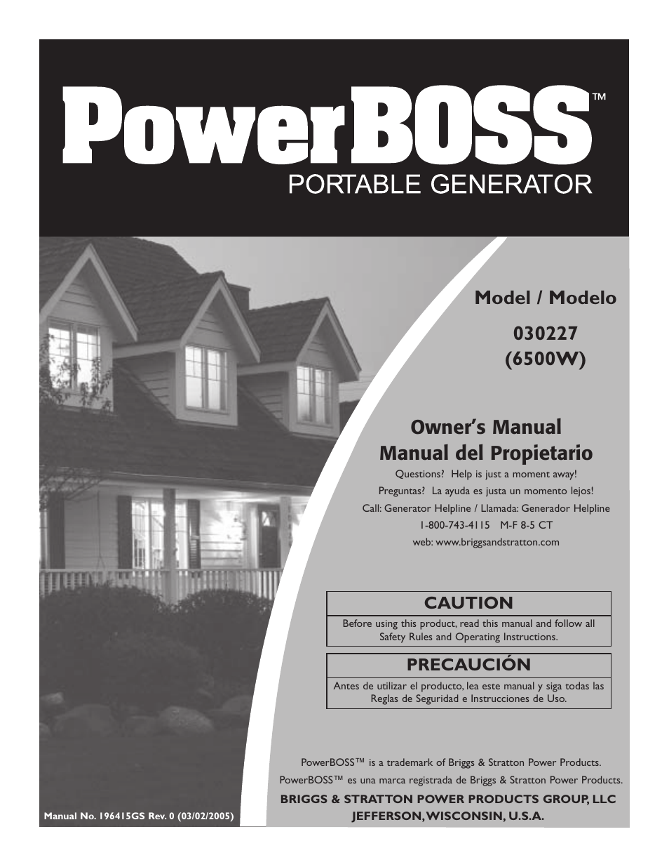 Briggs & Stratton PowerBoss 30227 User Manual | 32 pages