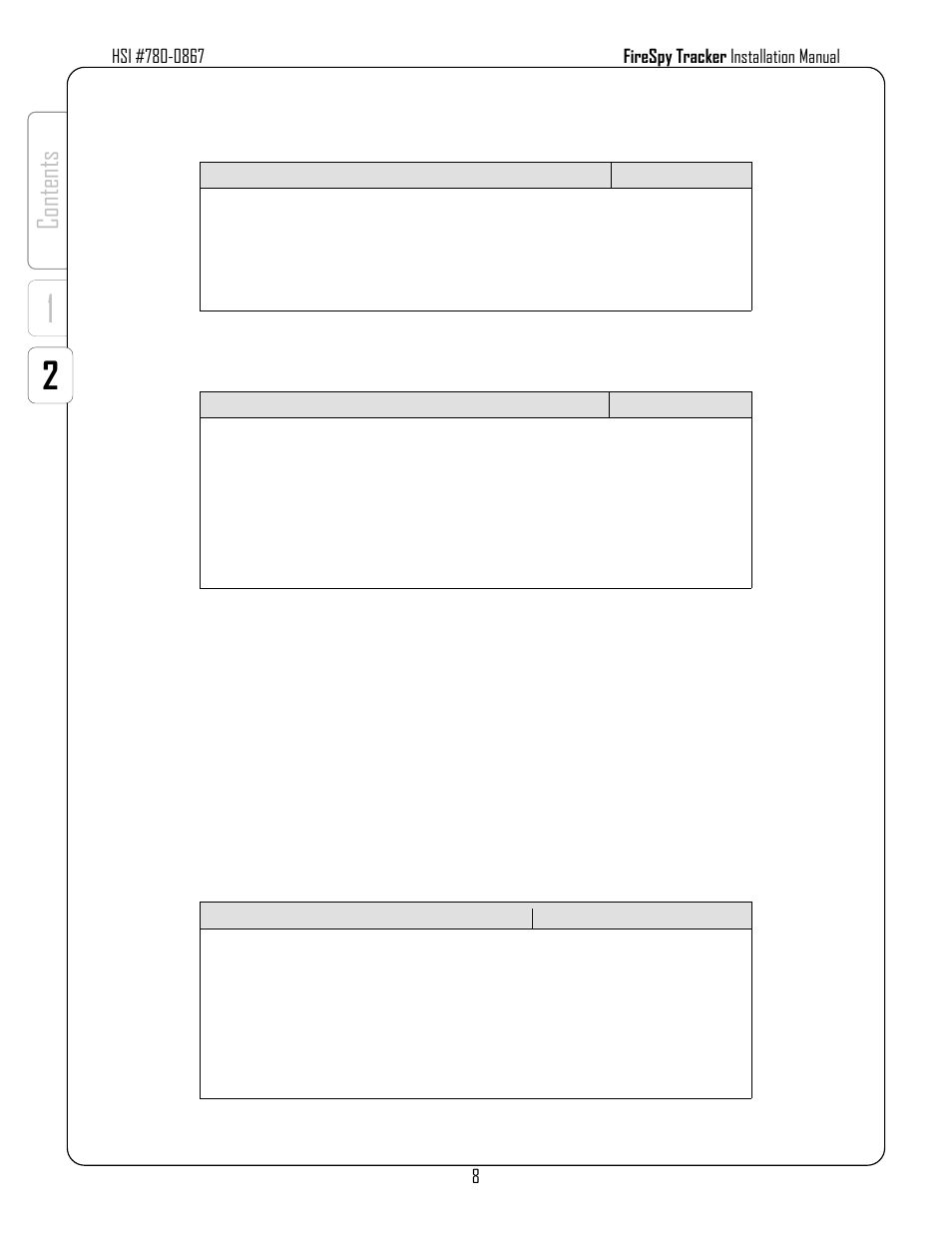 Co nt en ts | Harrington Signal Tracker T8000 - Install Manual User Manual | Page 12 / 48