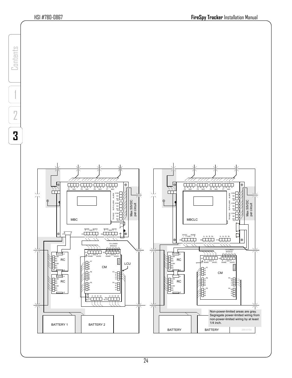 Co nt en ts, Figure 3-6: wire routing with lcu and cm / cm | Harrington Signal Tracker T8000 - Install Manual User Manual | Page 28 / 48