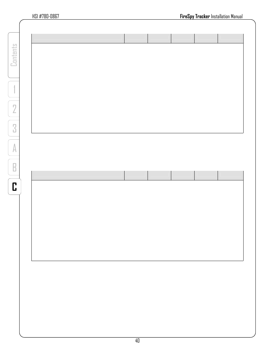 12 3 a b c, Co nt en ts | Harrington Signal Tracker T8000 - Install Manual User Manual | Page 44 / 48