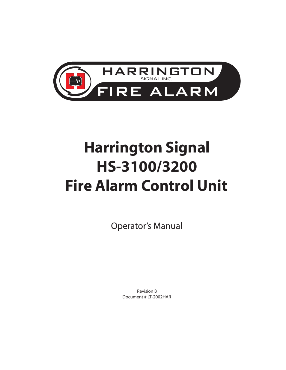 Harrington Signal HS-3200 - Operation Manual User Manual | 20 pages