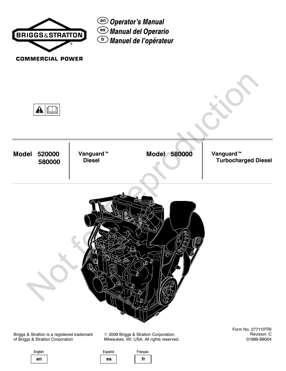 Briggs & Stratton 277110TRI User Manual | 28 pages