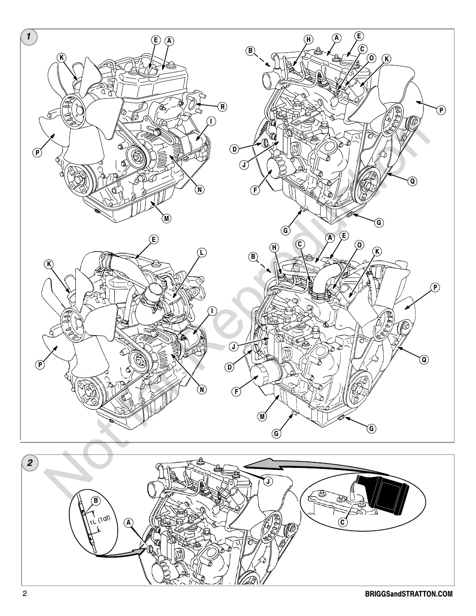 Not for reproduction | Briggs & Stratton 277110TRI User Manual | Page 2 / 28