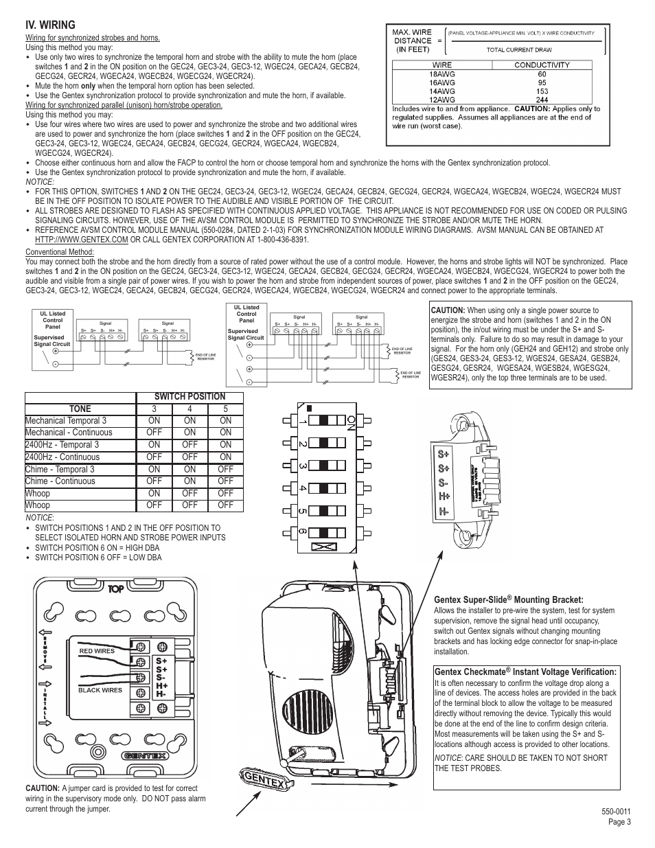 Iv. wiring | Harrington Signal WHS User Manual | Page 3 / 4